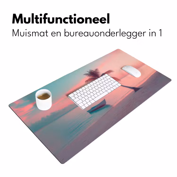 Zee - Boot - Zonsondergang Muismat XXL klein -sfeer4
