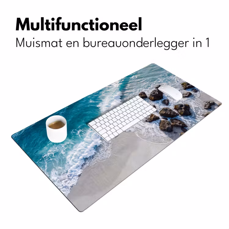 Zee - Golf - Strand - Natuur - Blauw Muismat XXL klein -sfeer4