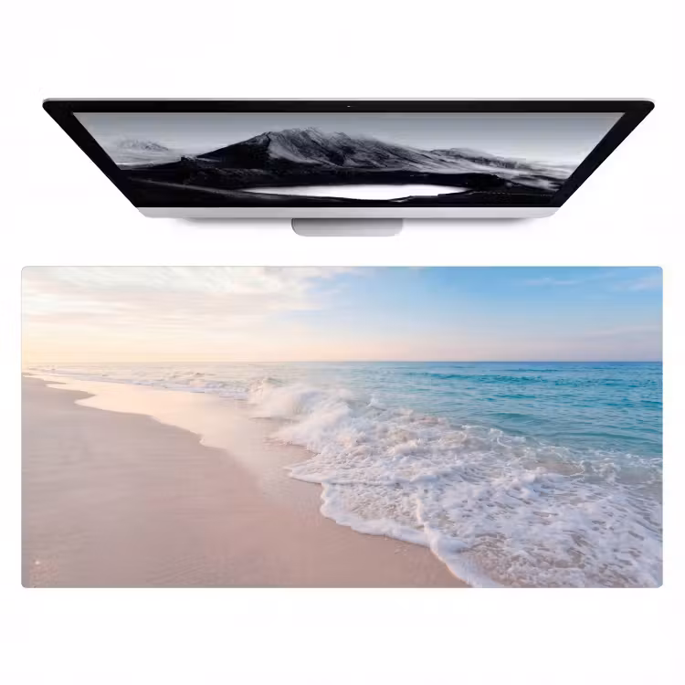 Zee - Golven - Strand - Natuur - Wit Muismat XXL klein -zzz3d