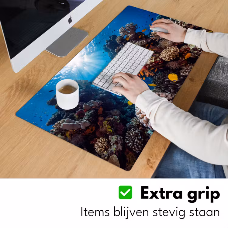 Zee - Koraalrif - Natuur - Levendig - Blauw Muismat XXL klein -sfeer3