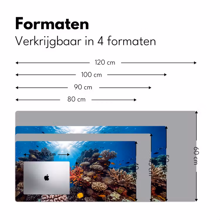 Zee - Koraalrif - Natuur - Levendig - Blauw Muismat XXL klein -sfeer5