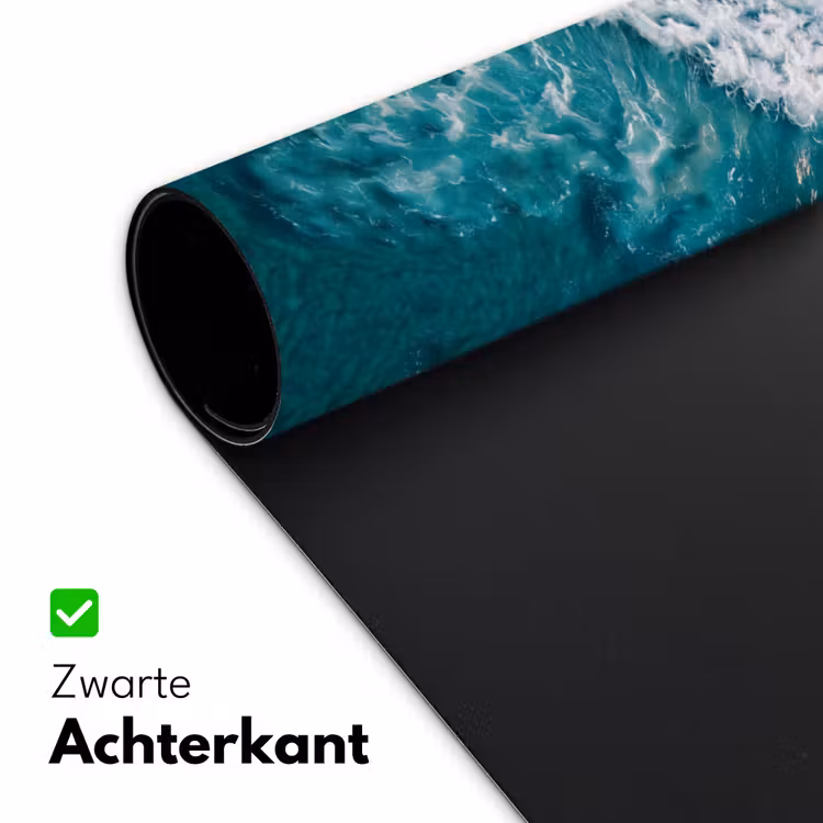 Zee - Strand - Golven - Natuur - Blauw Muismat XXL klein -sfeer2