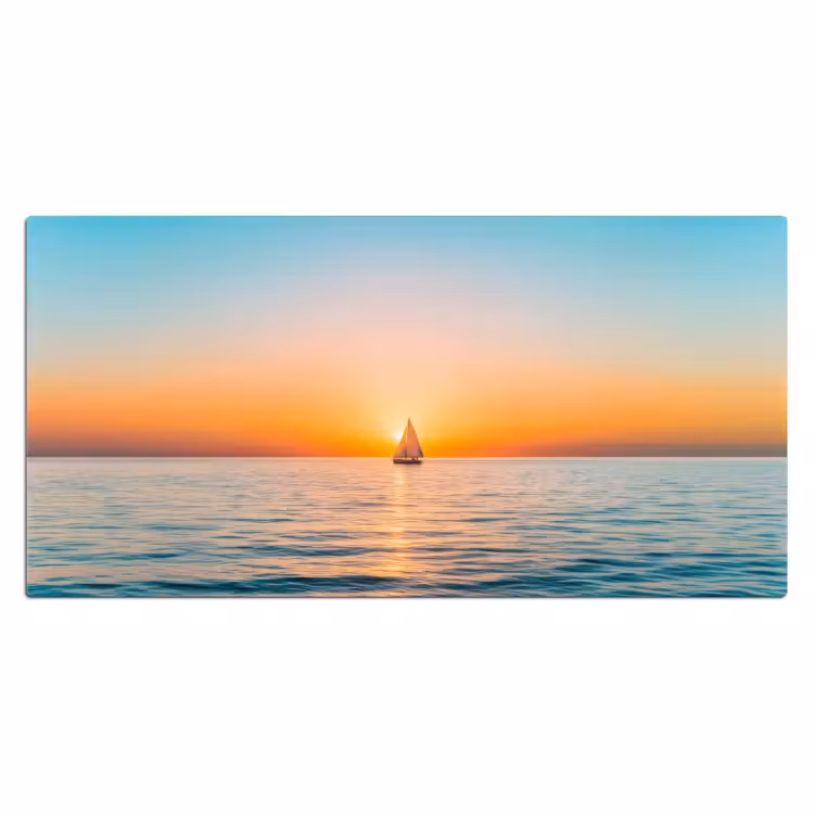 Zee - Zeilboot - Zonsondergang Muismat XXL klein -3d_leeg