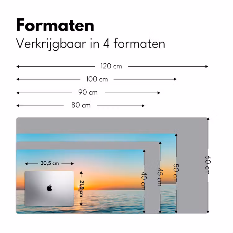 Zee - Zeilboot - Zonsondergang Muismat XXL klein -sfeer5