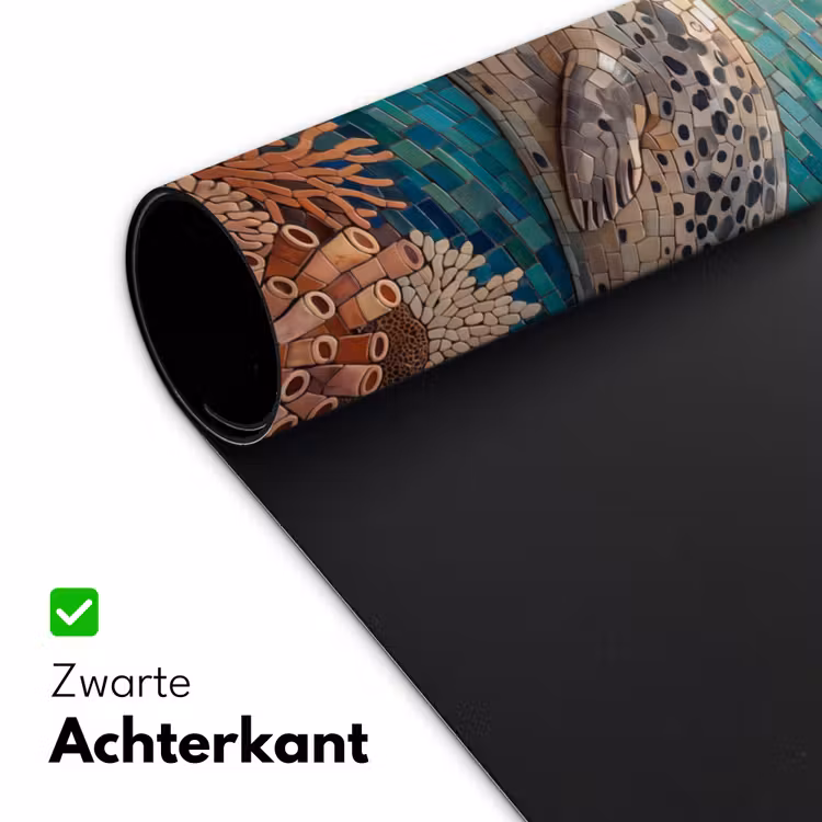 Zeehond - Mozaïek - Onderwater - Dieren - Blauw Muismat XXL klein -sfeer2
