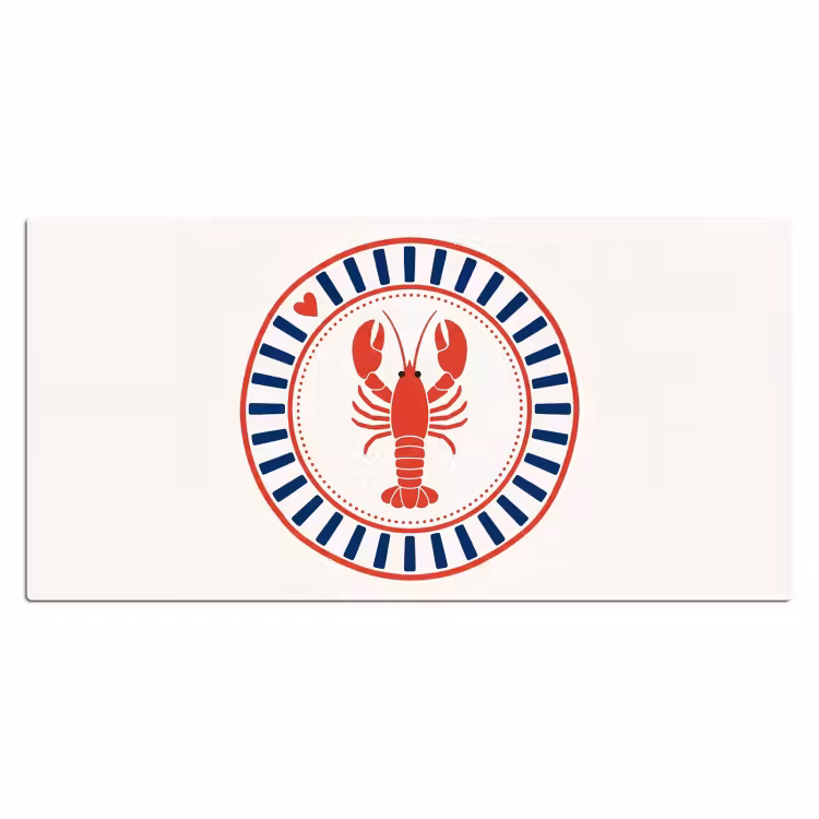 Zeeleven - Kreeft - Embleem - Grafisch - Rood Muismat XXL klein -3d_leeg
