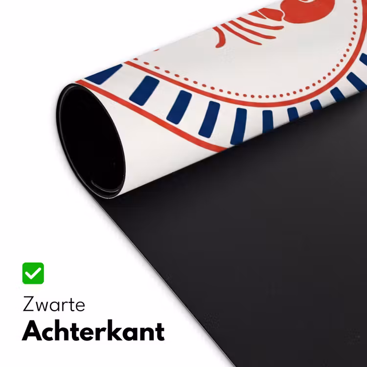 Zeeleven - Kreeft - Embleem - Grafisch - Rood Muismat XXL klein -sfeer2