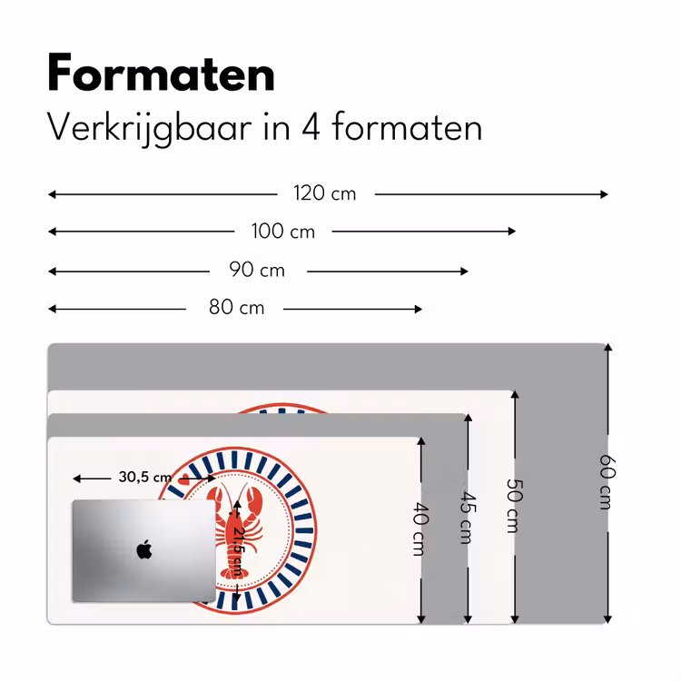 Zeeleven - Kreeft - Embleem - Grafisch - Rood Muismat XXL klein -sfeer5
