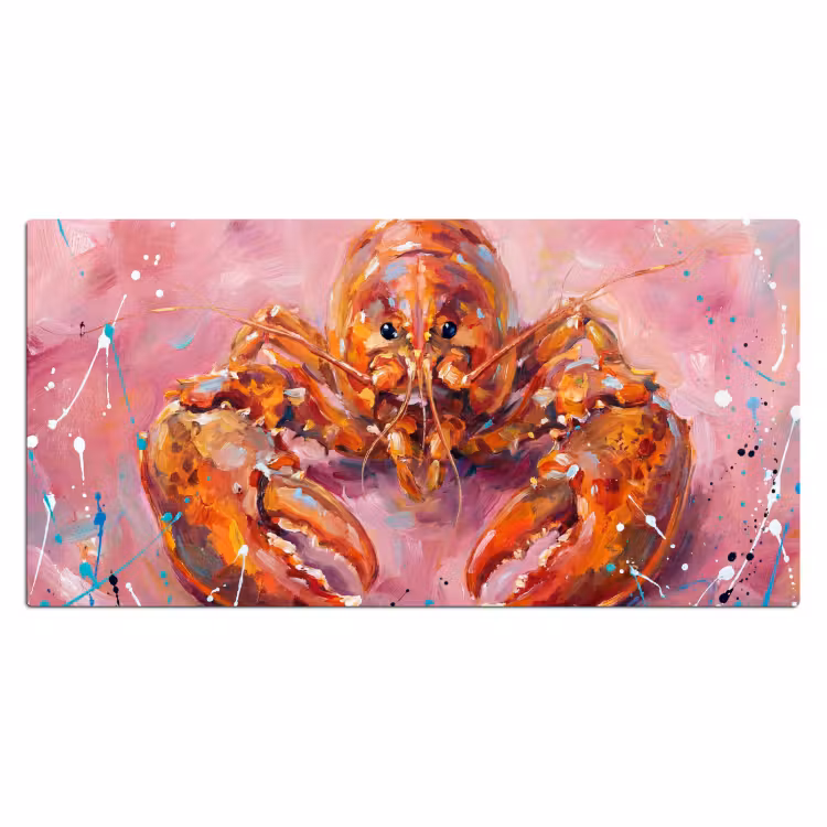 Zeeleven - Kreeft - Spatters - Abstract - Roze Muismat XXL klein -3d_leeg