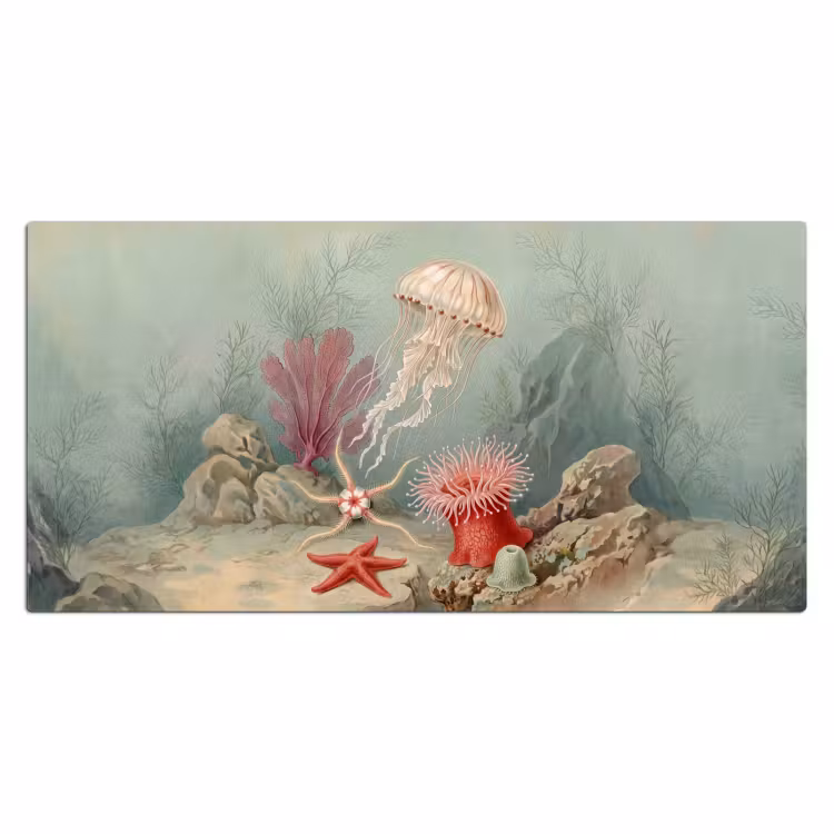 Zeeleven - Kwal - Onderwater - Illustratie - Beige Muismat XXL klein -3d_leeg