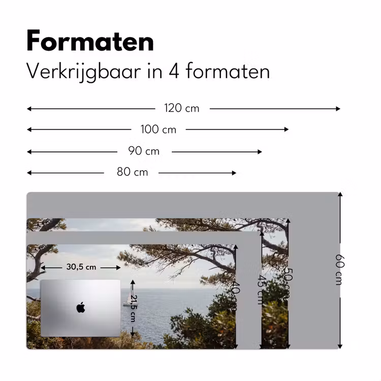Bureau onderlegger - Zeilboot - bomen - water - Zeilboot - bomen - water Muismat XXL klein