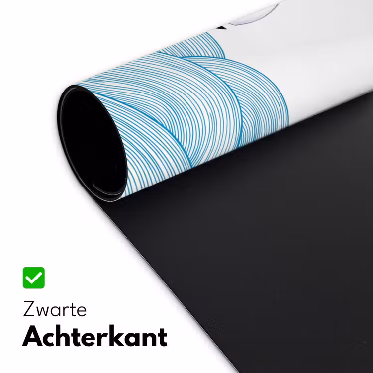 Zeilboot - Golven - Zee - Illustratie - Blauw Muismat XXL klein -sfeer2