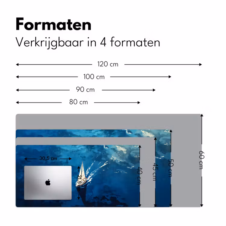 Zeilboot - Water - Abstract - Schaduw Muismat XXL klein -sfeer5