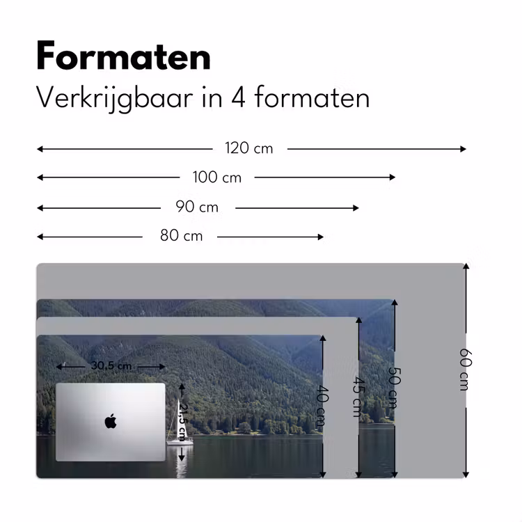 Zeilboot - Water - Bergen - Natuur - Groen Muismat XXL klein -sfeer5