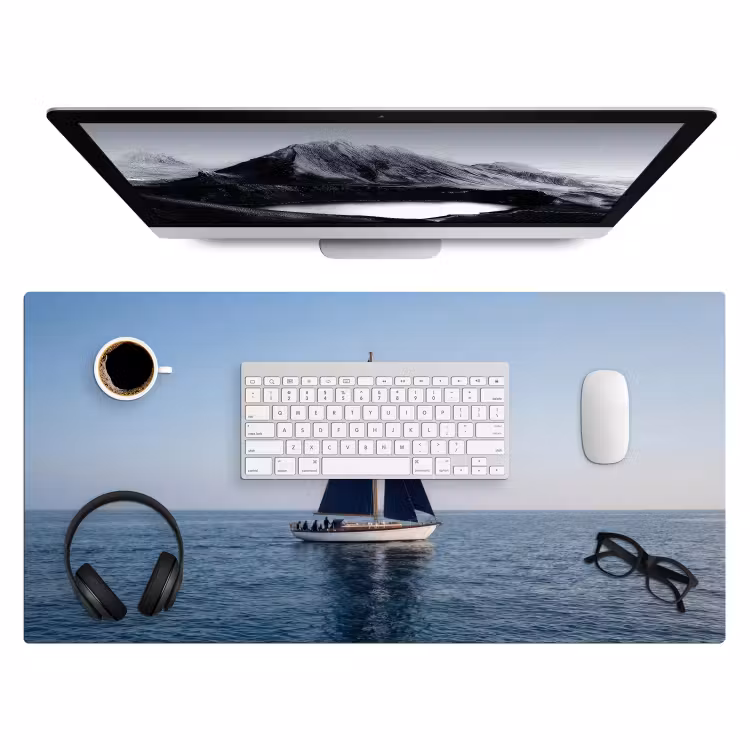 Zeilboot - Zee - Blauw Muismat XXL klein -3d