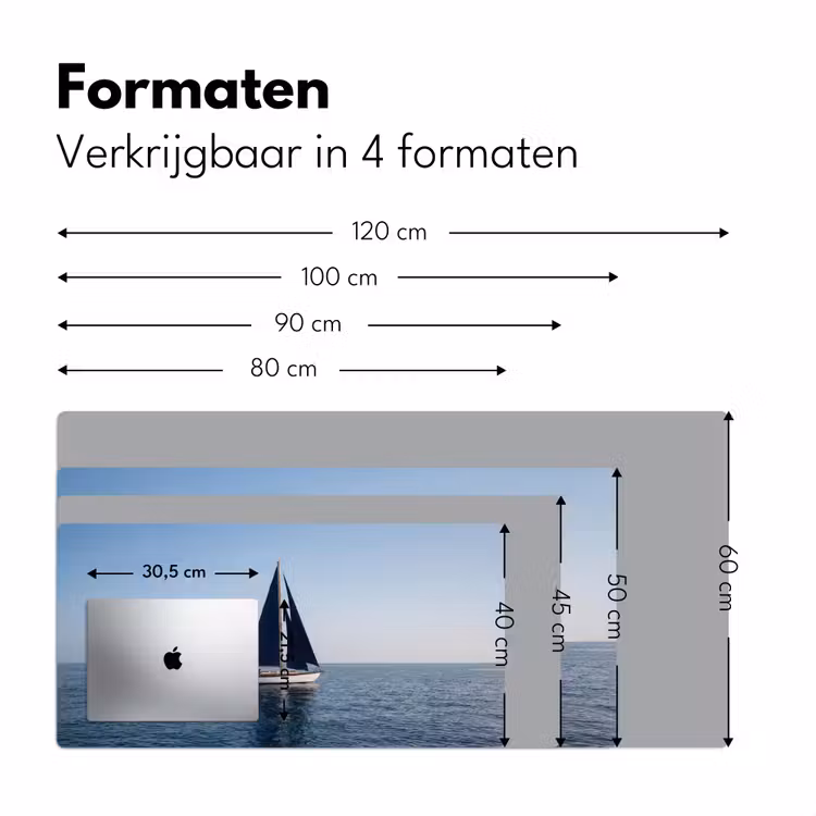 Zeilboot - Zee - Blauw Muismat XXL klein -sfeer5