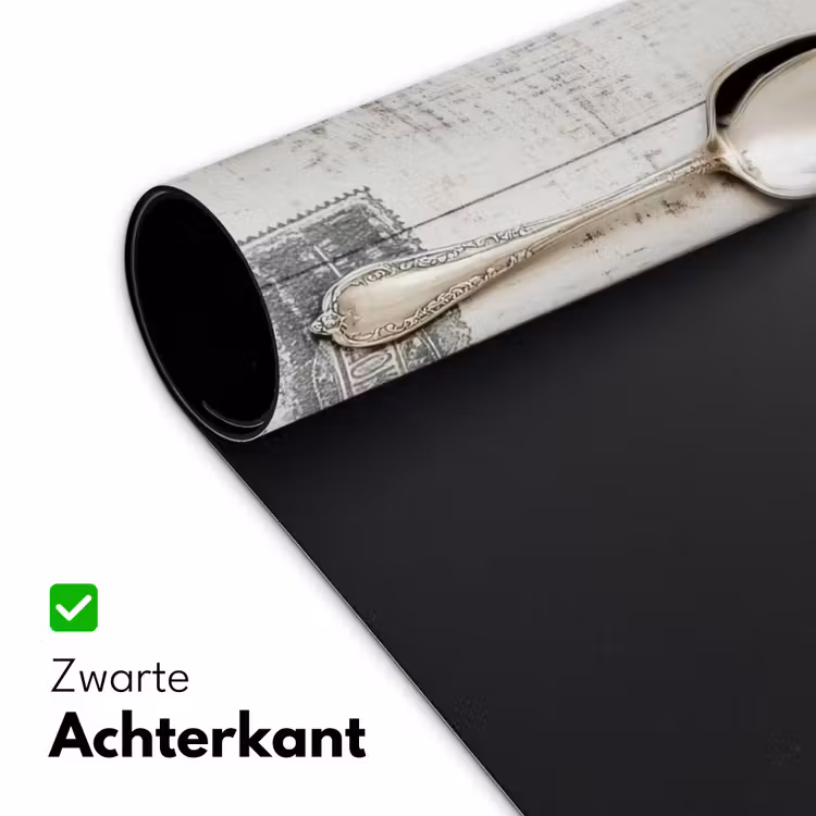 Zilver - Bestek - Hout Muismat XXL klein -sfeer2
