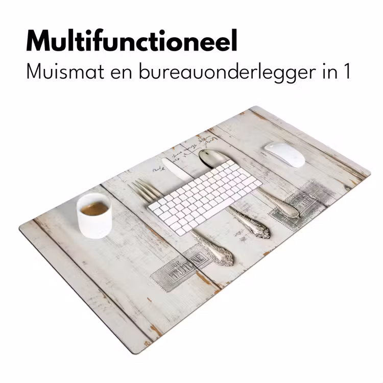 Zilver - Bestek - Hout Muismat XXL klein -sfeer4