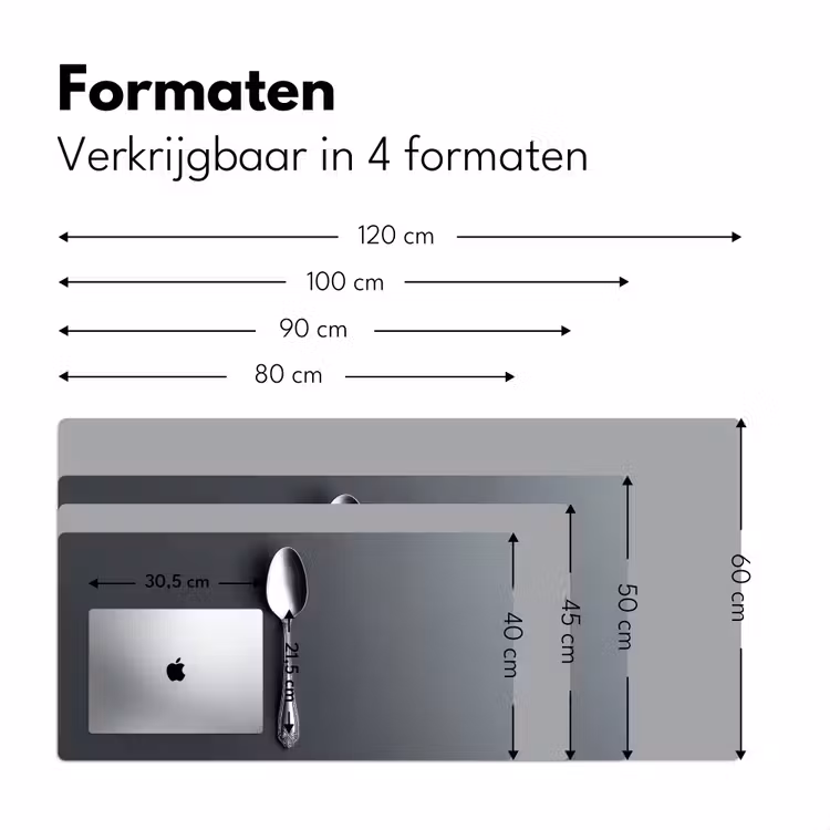 Zilver - Metaal - Lepel Muismat XXL klein -sfeer5