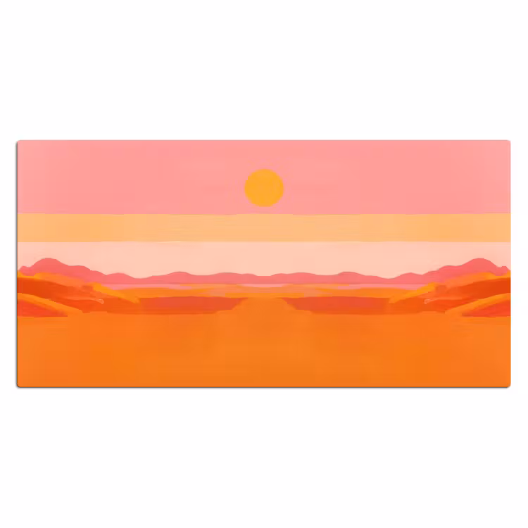 Zon - Abstract - Landschap - Oranje Muismat XXL klein -3d_leeg