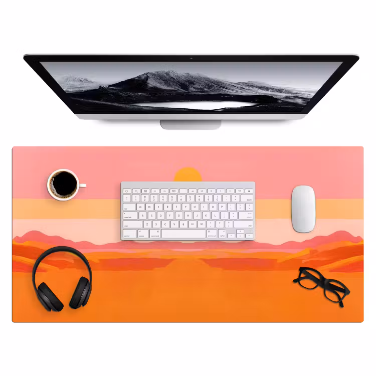 Zon - Abstract - Landschap - Oranje Muismat XXL klein -3d
