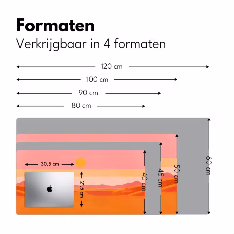 Zon - Abstract - Landschap - Oranje Muismat XXL klein -sfeer5