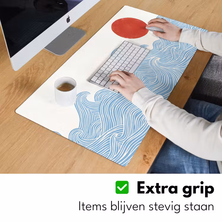 Zon - Golven - Oceaan - Abstract - Rood Muismat XXL klein -sfeer3