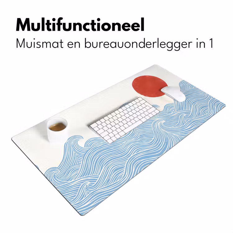 Zon - Golven - Oceaan - Abstract - Rood Muismat XXL klein -sfeer4
