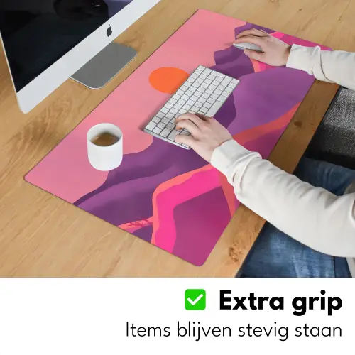 Zon - Heuvels - Paars - Abstract Muismat XXL klein -sfeer3