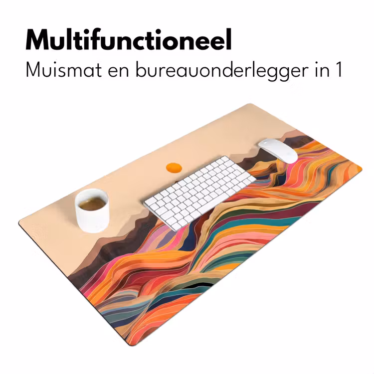 Zon - Kleurrijk landschap - Bergen Muismat XXL klein -sfeer4