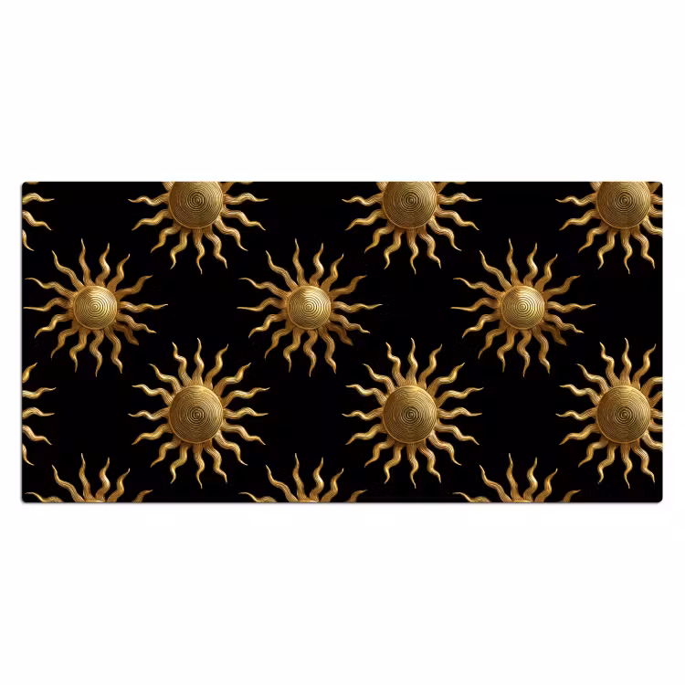 Zon - Patroon - Luxe - Goud - Zwart Muismat XXL klein 681 -3d_leeg