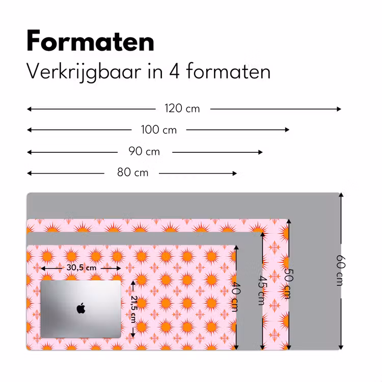 Zon - Patroon - Roze Muismat XXL klein 681 -sfeer5