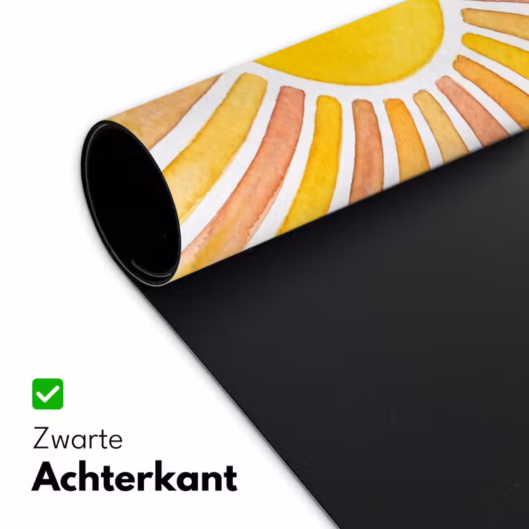 Zon - Stralen - Aquarel - Geel - Abstract Muismat XXL klein -sfeer2