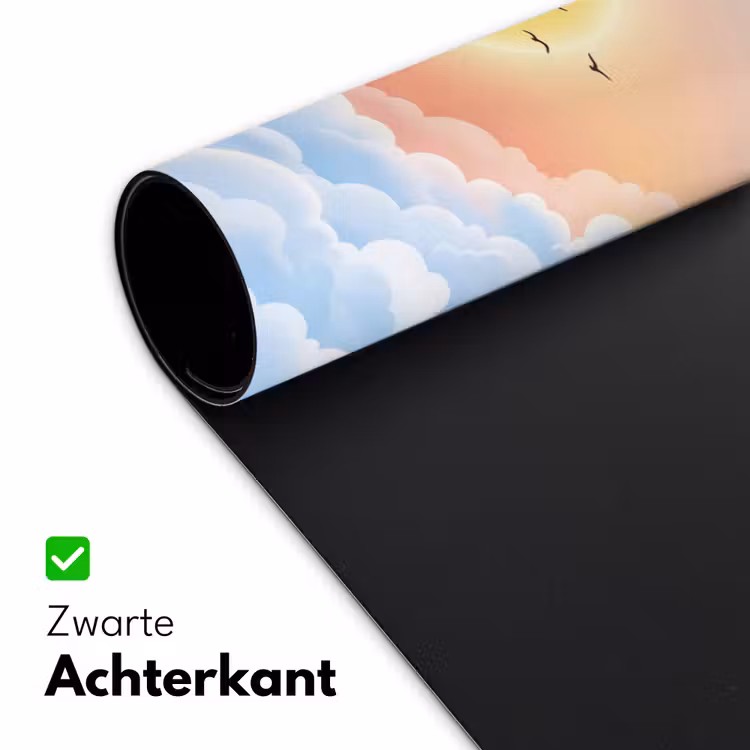 Zon - Vogels - Lucht - Natuur - Geel Muismat XXL klein -sfeer2