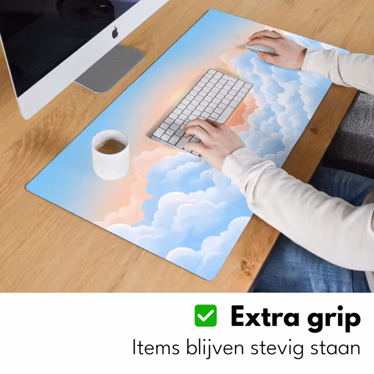 Zon - Vogels - Lucht - Natuur - Geel Muismat XXL klein -sfeer3