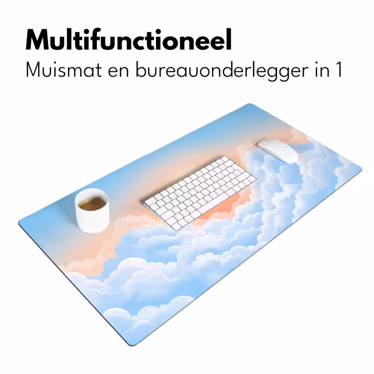 Zon - Vogels - Lucht - Natuur - Geel Muismat XXL klein -sfeer4