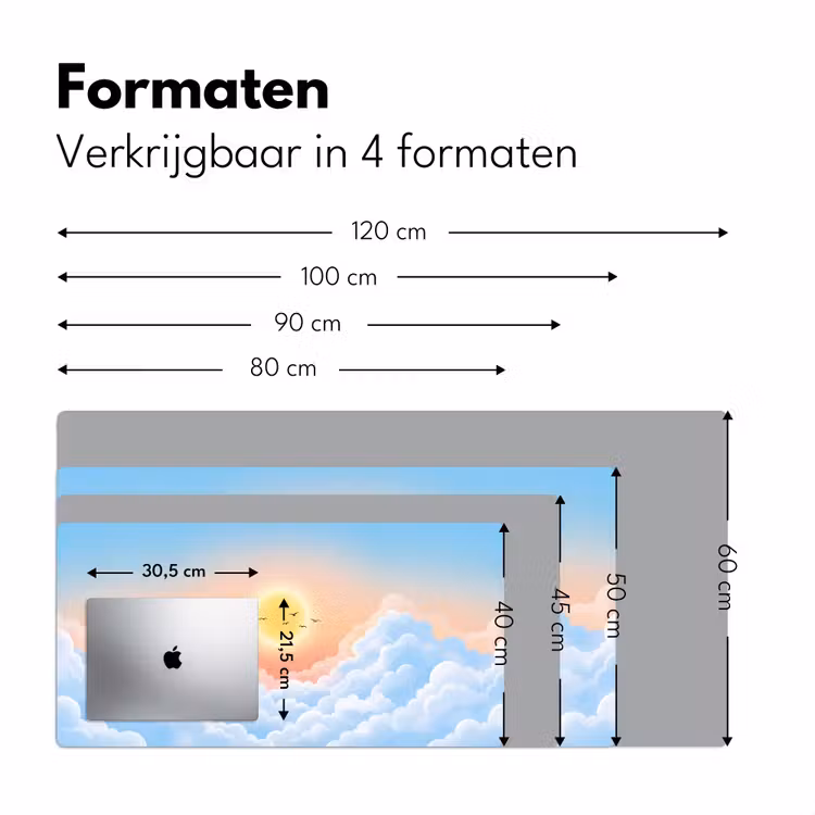 Zon - Vogels - Lucht - Natuur - Geel Muismat XXL klein -sfeer5
