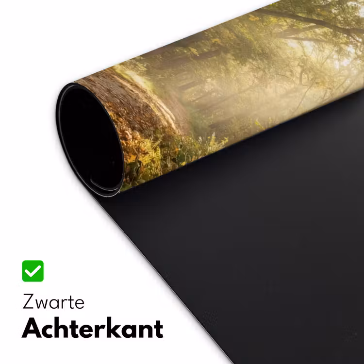Zonlicht - Bospad - Bomen Muismat XXL klein -sfeer2