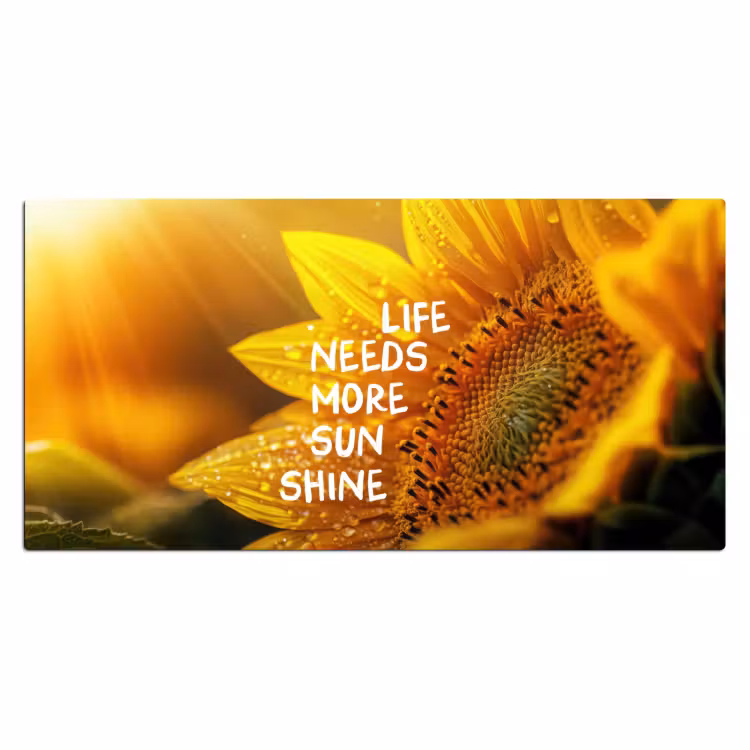 Zonnebloem - Close up - Geel - Quote Muismat XXL klein -3d_leeg