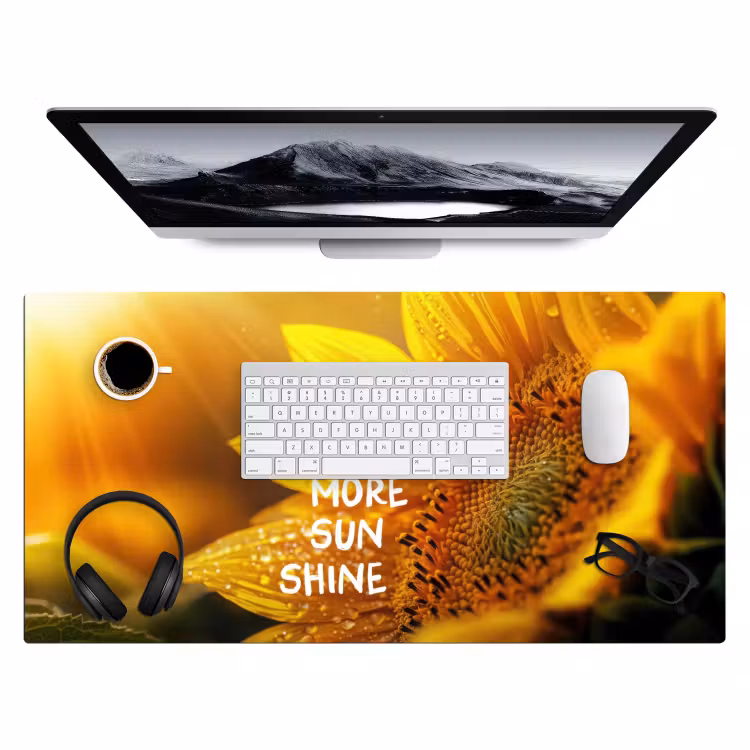 Zonnebloem - Close up - Geel - Quote Muismat XXL klein -3d