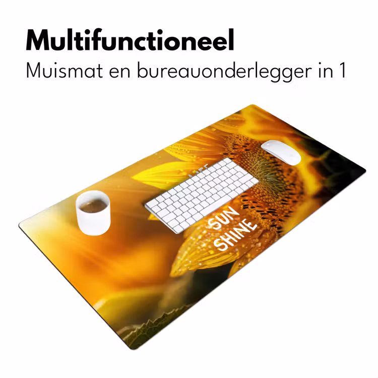 Zonnebloem - Close up - Geel - Quote Muismat XXL klein -sfeer4