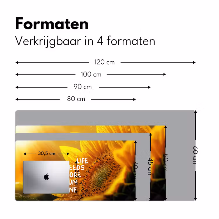 Zonnebloem - Close up - Geel - Quote Muismat XXL klein -sfeer5