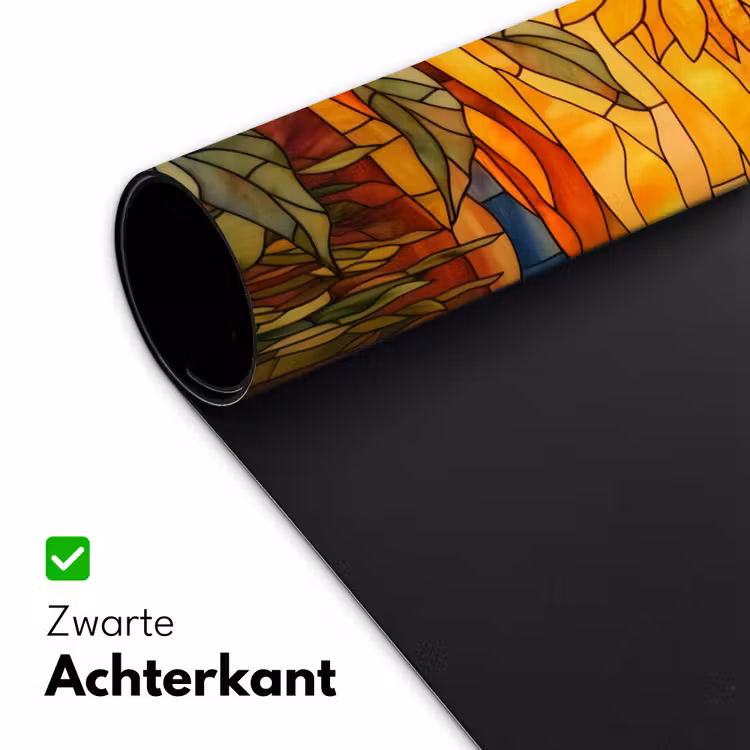 Zonnebloem - Mozaïek - Zonsondergang - Geel Muismat XXL klein -sfeer2