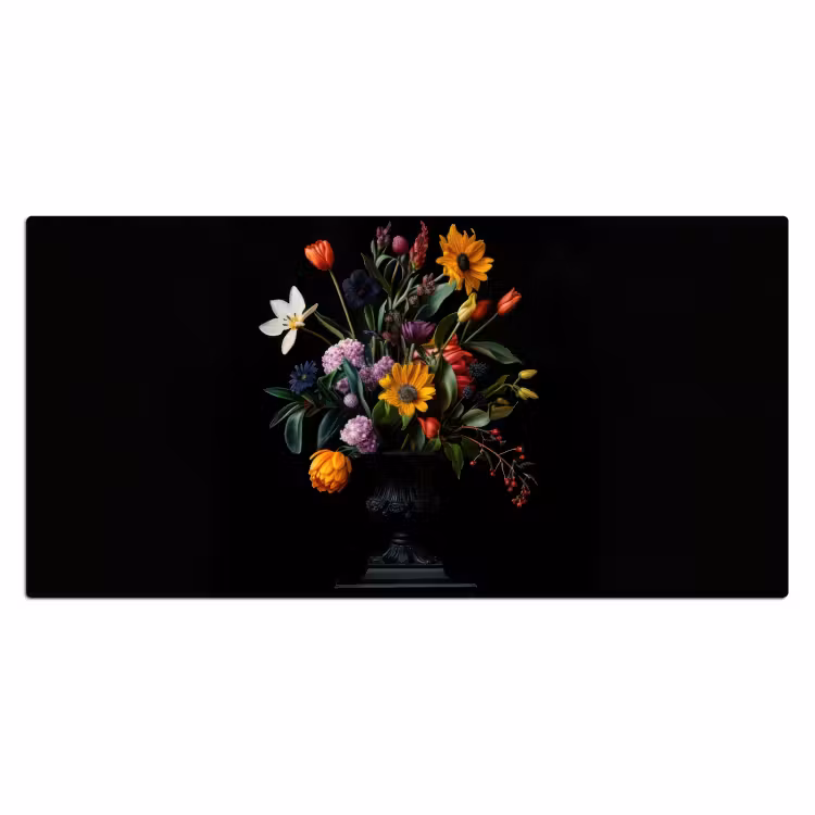 Zonnebloemen - Boeket - Kleurrijk Muismat XXL klein -3d_leeg