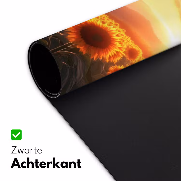 Zonnebloemen - Zonsondergang - Landschap Muismat XXL klein -sfeer2