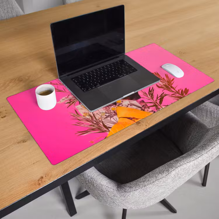 Zonnebril - Oranje - Vrouw - Planten Muismat XXL klein -sfeer1