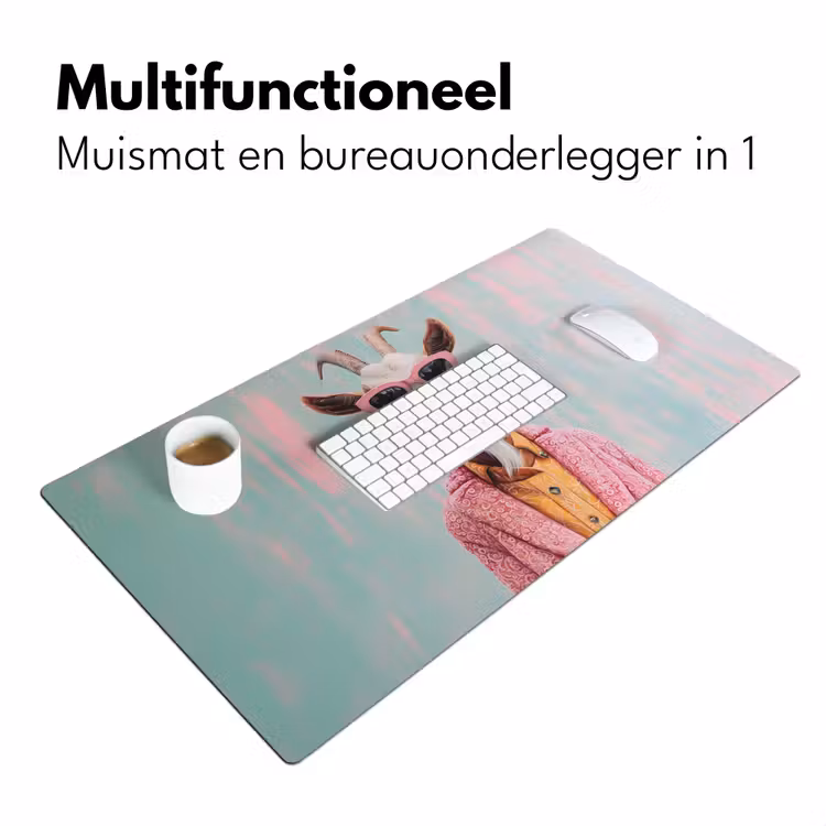 Zonnebril - Roze - Geit - Horen Muismat XXL klein -sfeer4