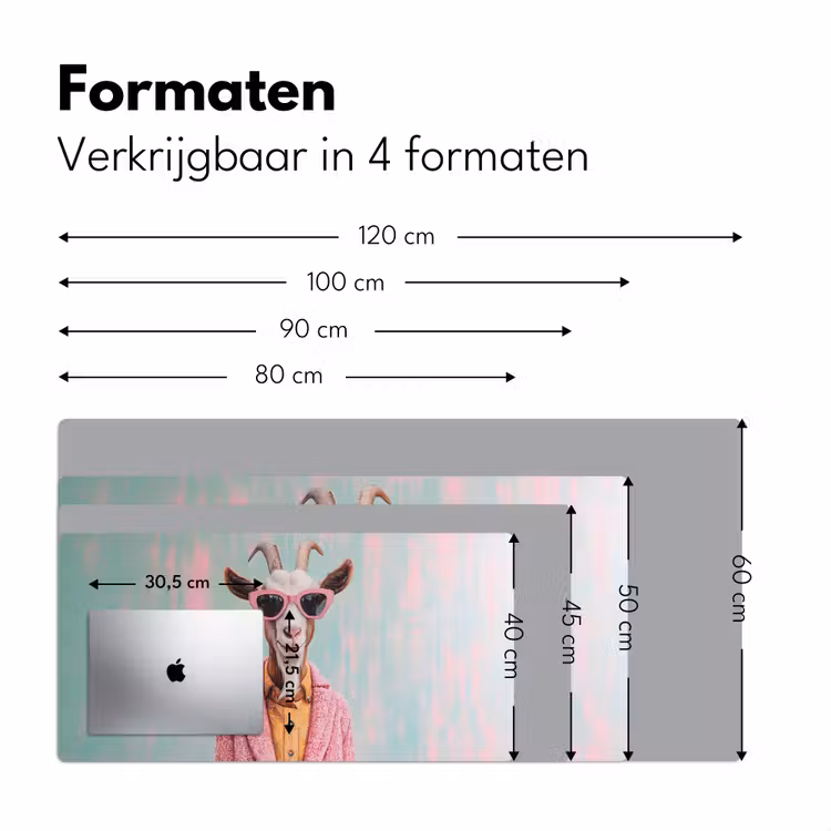 Zonnebril - Roze - Geit - Horen Muismat XXL klein -sfeer5