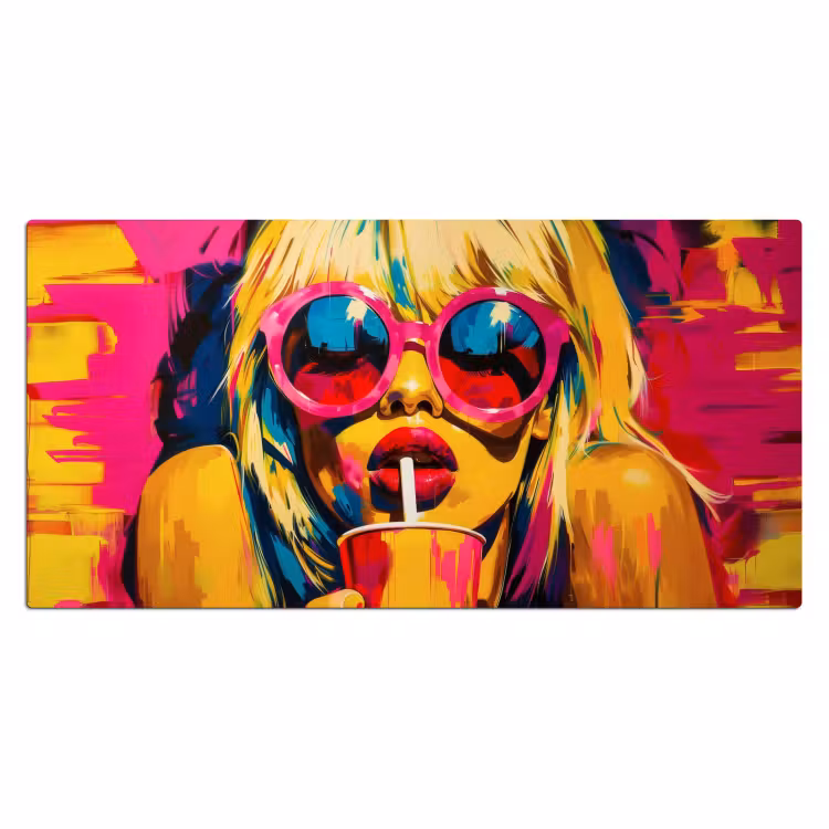 Zonnebril - Roze - Vrouw - Rietje Muismat XXL klein -3d_leeg
