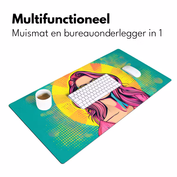 Zonnebril - Vrouw - Zonnig - Geel Muismat XXL klein -sfeer4